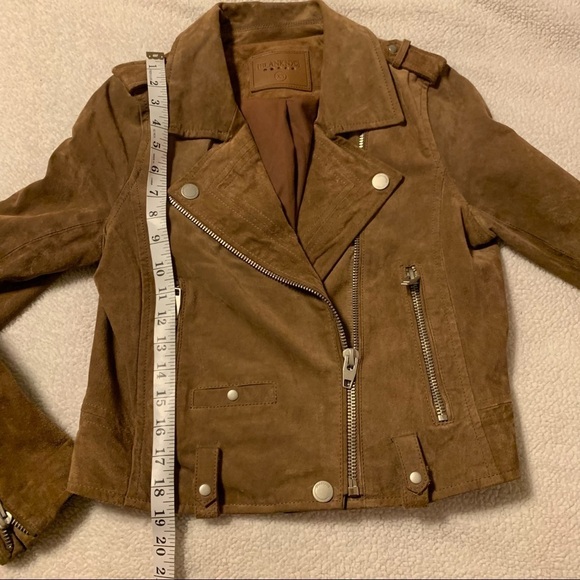 Blank NYC Suede Leather Jacket Brown Moto Fitted - Picture 7 of 15